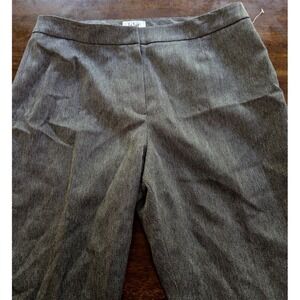 NWOT Le Suit Petites 12P Herringbone Grey Black Dress Trousers Pants #128211